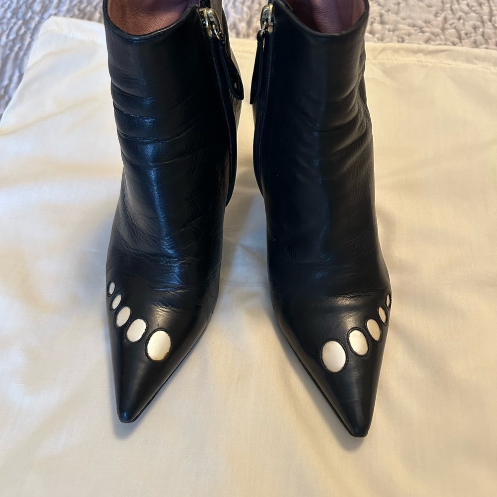 Moschino Black and White Ankle Boots